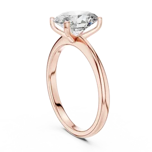 Elegante Anillo de Compromiso con Diamante Ovalado Cultivado en Laboratorio de 2 Quilates, Solitario de Cuatro Puntas con Delicado Tallo, Joyería de Oro Personalizada - Product Image 5
