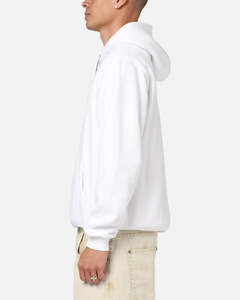 <b>Men</b> Oversized <b>White</b> Cotton Fleece Hoodie <b>Sweatshirt</b> Casual Solid Color Pocket Design Regular Fit Casual Wear - Product Image 5