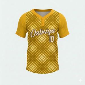 Camiseta de Béisbol/Sóftbol de Manga Corta con Dos Botones para Hombre, Ropa Deportiva Unisex, Nombre y Número del Equipo Personalizados - Product Image 1