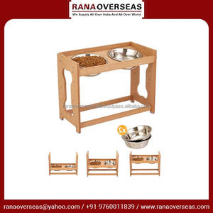 ชามสเตนเลสสำหรับสัตว์เลี้ยงที่สง่างามพร้อมขาตั้งไม้มีให้เลือกหลายแบบในราคาที่เหมาะสม - Product Image 3