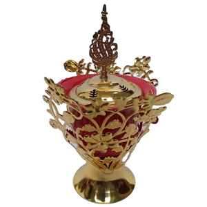 Brûleur à Bakhoor traditionnel en métal, Mabkhara arabe, porte-encens Oud, décoration islamique pour la maison, brûleur de parfum du Moyen-Orient - Product Image 6