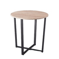 Table à manger contemporaine en panneaux de bois avec pieds en métal pour l'ameublement de la maison, à utiliser dans un appartement, un hôtel, une école, une villa, un hôpital