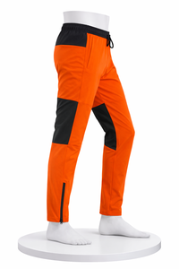 <b>Men</b>’s Orange Sports Track Pants – Quick Dry <b>Stretch</b> Joggers with Zipper Pockets, Slim Fit Training Gym Trousers Custom Logo OEM - Product Image 3