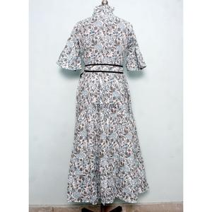 ชุดเดรสยาวผ้าฝ้ายแท้ 100% สำหรับผู้หญิง ลายพิมพ์ดอกไม้แบบอินเดีย ทำมือ แขนยาว น่ารัก สวมใส่สบาย เหมาะสำหรับใส่กลางคืน ชุด 2 ชิ้น - Product Image 6