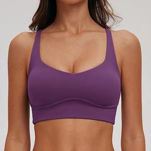 Soutien-gorge de sport sans couture personnalisé pour femme, dos croisé, dos nu, pour fitness, yoga et entraînement en salle de sport – Vente en gros - Product Image 1