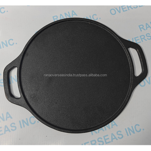 Cast Iron Griddle Dosa Tawa <b>Flat</b> Pan Heavy Duty Pre Seasoned for Pizza Roti Chapati Pancake Crepe Cooking Kitchen Tool - Product Image 2
