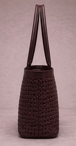 Sac fourre-tout vintage en cuir véritable tressé marron foncé de qualité supérieure pour femme, sac à bandoulière de luxe fait main, pour la plage et le quotidien, OEM ODM - Product Image 2