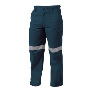 Men's Hi Vis Reflective Stripes Breathable <b>Cargo</b> Pockets <b>Work</b> Wear <b>Pants</b> Custom Road Safety Trousers High Visibility Cotton - Product Image 1