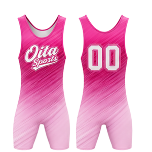 Men Pink Sublimated Wrestling Singlet Polyester Lightweight <b>Athletic</b> Wrestling Apparel Sports Uniform Training Competition - Product Image 1