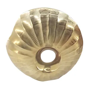 Handmade Brass Tabletop Vase Modern Decorative Sculpture 10 Inch Diameter Gold Finish - Product Image 5