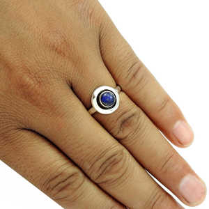 Nouvelle bague tendance en argent véritable 925 pour hommes et femmes, sertie de pierres précieuses en lapis-lazuli naturel pur, bijoux bohèmes faits à la main - Product Image 3