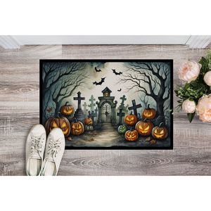 Graveyard Spooky Halloween <b>Doormat</b> Non-Slip <b>Washable</b> Low Pile 24H X 36W for Front Door Entryway Indoor and Outdoor Use - Product Image 2