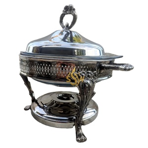 หม้อปรุงอาหารทรงกลมแบบคลาสสิกสำหรับตกแต่งโต๊ะขัดเงากระจกขัดเงาสำหรับงานแต่งงานงานปาร์ตี้เสิร์ฟอาหารหม้อปรุงอาหารจาน - Product Image 1