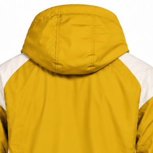 Veste coupe-vent légère à capuche pour homme, couleur unie jaune doré, style colorblock, fermeture éclair quart, idéale pour le sport, les voyages et les occasions décontractées - Product Image 4