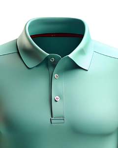 Polo pour homme vert menthe à manches courtes en coton doux et respirant, design uni élégant, adapté pour les occasions décontractées et le bureau - Product Image 6