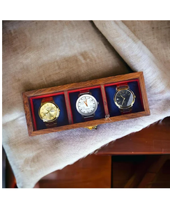Boîte à montres en bois au design exclusif, personnalisation du logo, coffret cadeau pour 3 montres, best-seller - Product Image 6