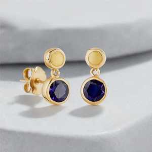 Boucles d'oreilles les plus vendues avec pierres précieuses Eyelight et argent sterling 925 et plaqué or 18 carats pour femmes - Product Image 2