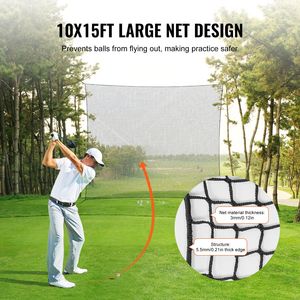 Filet d'entraînement de golf en nylon robuste 10x15 pieds, filet de frappe intérieur pour le golf, le baseball, le DIY, équipement d'entraînement sportif de golf - Product Image 3