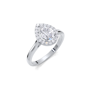 IGI Certified 1CT Pear Cut Halo Lab Grown Diamond Engagement/Wedding <b>Ring</b> In Solid 925 Sterling Silver Luxury Bridal <b>Ring</b> - Product Image 2