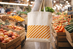 Sac fourre-tout en toile robuste AMANI 300 g/m², grande capacité, poignée longue, réutilisable, sac de courses écologique, logo personnalisé, impression durable sur coton - Product Image 1