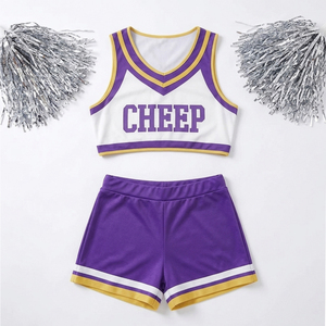 Dernier design, uniforme de cheerleading pour femmes fabriqué en usine, logo personnalisé imprimé, matière 100% polyester respirante, personnalisable - Product Image 1