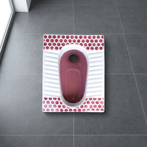 Commercial White Wash Down Porcelain Squat <b>Pan</b> Orange Double Color <b>Ceramic</b> WC Toilet For Large Construction Projects - Product Image 5