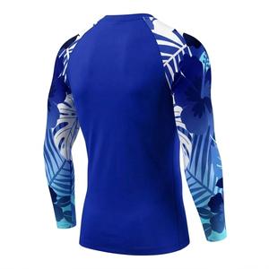 Haut de compression tactique personnalisé pour homme, manches longues, camouflage, gris, pour MMA, BJJ, grappling, respirant, pour entraînement de combat - Product Image 2