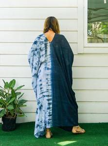 Women's Plus Size Boho Casual <b>Kaftan</b> Dresses Tie Dye V-Neck Tassel Slit Ankle-Length Straight Silhouette <b>Summer</b> Beach Cover ODM - Product Image 4