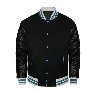 Chaquetas Varsity Personalizadas con Logotipo, Tallas Grandes para Hombre y Mujer, Cuerpo de Lana con Mangas de Cuero, Chaquetas de Béisbol de Invierno, Chaquetas Letterman - Product Image 1