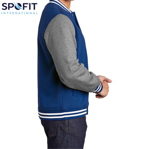 แจ็คเก็ตบอมเบอร์แบบกำหนดเองสำหรับผู้ชาย คุณภาพสูง แจ็คเก็ตวาร์ซิตี้ขายส่งยอดนิยม แจ็คเก็ตเลตเตอร์แมนปักลายแบบกำหนดเอง - Product Image 4