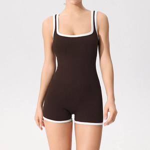 ชุดบอดี้สูทกีฬาแบบยูนิเซ็กซ์ ซับแรงกระแทก ชุดออกกำลังกาย ชุดโยคะเซ็กซี่ ผ้าริบ ยืดหยุ่นสูง 100% โพลีเอสเตอร์ แห้งเร็ว - Product Image 2