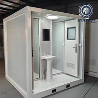 Cabine de toilettes modulaire portable à structure en acier à installation rapide pour projets de rénovation des écoles et des collectivités