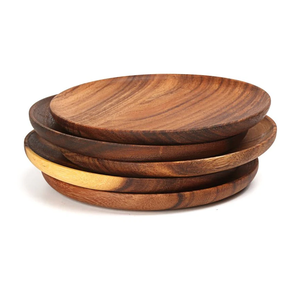 Plato de Madera Natural Artesanal, Plato de Madera para Cena, Plato Redondo de Madera de Nuevo Diseño, Gran Venta - Product Image 4