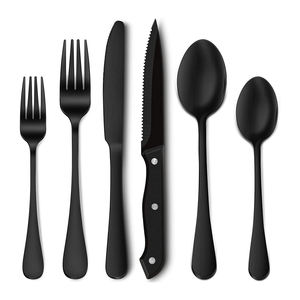 Ensembles de couverts jetables écologiques modernes en métal argenté (couteau, cuillère, fourchette) pour mariages, vente en gros - Product Image 4