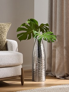 Vase moderne en acier martelé avec fleurs séchées, centre de table décoratif pour la maison - Product Image 5
