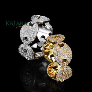Moissanite <b>Cocktail</b> <b>Ring</b> 925 Silver 18K <b>Gold</b> Pave Setting Geometric Luxury Women's Wedding Jewelry - Product Image 4
