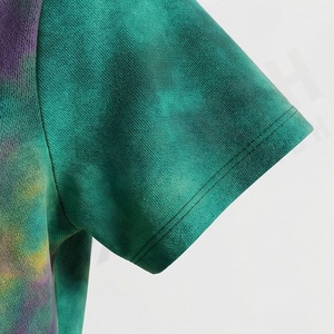 Camiseta Deportiva Informal para Mujer, Talla XL, 100% Algodón, Transpirable, Tie Dye, Manga Corta, Cuello Redondo, Ropa Deportiva - Product Image 6