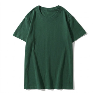 T-shirt vert uni pour homme avec logo personnalisé, haute qualité, 100% coton, col rond, couleur unie, vente en gros, marque privée - Product Image 6