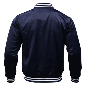 Veste universitaire d'hiver en satin personnalisée pour hommes, prix usine, vente en gros, col montant décontracté, motif uni, meilleure qualité, faible MOQ - Product Image 3