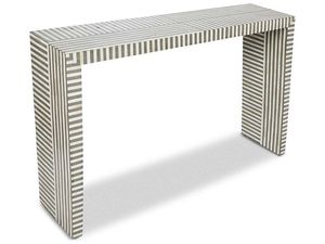 Table console décorative en os incrusté, motif unique fait main, meuble pour maison sophistiquée, bureau, couloir, entrée, intérieur. - Product Image 2