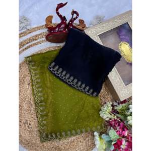 Hermoso Jarkhan Diamond Work Party Work Wear Saree para bodas - Product Image 1