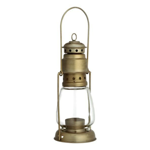 Lámpara de queroseno portátil náutica con acabado de latón antiguo, linterna colgante vintage para barco, para decoración del hogar e iluminación de emergencia - Product Image 2