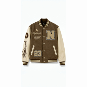 เสื้อแจ็คเก็ต Letterman Varsity แบบสั่งทำพิเศษ สวมใส่สบาย ผ้าแคนวาส คอตั้ง ปักลายเบสบอล เสื้อแจ็คเก็ต Varsity แบบสั่งทำพิเศษสำหรับนักกีฬา - Product Image 3