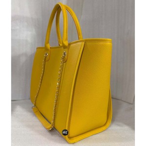 <b>Yellow</b> PU Womens Tote Bag with Chain Strap Fashion Daily Use Solid Color Large Capacity OEM Shoulder Bags Premium Quality Trendy - Product Image 3