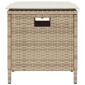 Juego de comedor de patio de ratán polivinílico beige de 5 piezas con cojines Juegos de jardín - Product Image 3