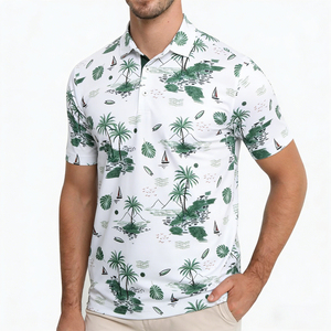 2026 Bulk Supply Premium <b>Hawaiian</b> Style <b>Golf</b> Polo Moisture Wicking Custom All Over Printing Knitted Plus Size Men's Polo <b>Shirt</b> - Product Image 1