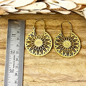 Nuevos Aretes de Aro Boho Mandala, Estilo Bohemia Tribal, de Latón, para Mujer, Chapados en Oro de 18k, Filigrana Geométrica, para Fiesta, Venta al por Mayor/OEM/ODM - Product Image 4