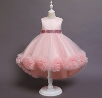 Robe de princesse élégante OEM pour filles, robe de soirée décontractée en tulle à fleurs, longueur genou, pour mariage et anniversaire d'enfants