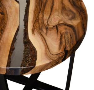 Mesa de centro clásica moderna, nuevo diseño de madera maciza y epoxi con pata de metal extensible para muebles de sala de estar para el hogar - Product Image 3