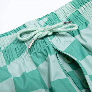 <b>Men's</b> Board Shorts Quick Dry Drawstring Swim <b>Trunks</b> Casual Short Length Green White Pattern - Product Image 3